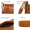 imageIswee Leather Purses for Women Designer Crossbody Bags Zippered MultiPocket Shoulder Handbags with Adjustable Wide StrapBrown
