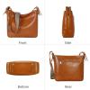 imageIswee Leather Purses for Women Designer Crossbody Bags Zippered MultiPocket Shoulder Handbags with Adjustable Wide StrapCoffee