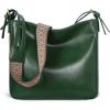 imageIswee Leather Purses for Women Designer Crossbody Bags Zippered MultiPocket Shoulder Handbags with Adjustable Wide StrapGreen
