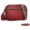 imageIswee Leather Crossbody Bags for Women Vintage Shoulder Bag Small Satchel Purse Zippered Purse with Adjustable StrapWine
