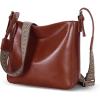imageIswee Leather Purses for Women Designer Crossbody Bags Zippered MultiPocket Shoulder Handbags with Adjustable Wide StrapCoffee