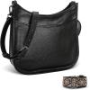 imageIswee Crossbody Bags for Women Genuine Leather Purses Vintage Shoulder Handbags Travel Cross Body Bag with Boho StrapBlack