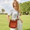 imageIswee Crossbody Bags for Women Genuine Leather Purses Vintage Shoulder Handbags Travel Cross Body Bag with Boho StrapBlack