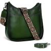 imageIswee Crossbody Bags for Women Genuine Leather Purses Vintage Shoulder Handbags Travel Cross Body Bag with Boho StrapGreen