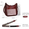 imageIswee Crossbody Bags for Women Genuine Leather Purses Vintage Shoulder Handbags Travel Cross Body Bag with Boho StrapWine