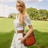 imageIswee Crossbody Bags for Women Genuine Leather Purses Vintage Shoulder Handbags Travel Cross Body Bag with Boho StrapWine