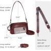 imageIswee Leather Purses for Women Small Cossbody Bags Multi Pockets Shoulder Purse Vintage Satchel Bag Daily Travel PursesWine
