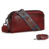 imageIswee Leather Purses for Women Small Cossbody Bags Multi Pockets Shoulder Purse Vintage Satchel Bag Daily Travel PursesWine