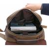 imageIswee Canvas Leather Hiking Travel Backpack Rucksack School Bag 156 inch Laptops Backpack College School Computer Bag for Women and Men Dark Brown