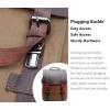 imageIswee Canvas Leather Hiking Travel Backpack Rucksack School Bag 156 inch Laptops Backpack College School Computer Bag for Women and Men Dark Brown