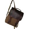 imageIswee Canvas Leather Hiking Travel Backpack Rucksack School Bag 156 inch Laptops Backpack College School Computer Bag for Women and Men Dark Brown