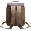 imageIswee Canvas Leather Hiking Travel Backpack Rucksack School Bag 156 inch Laptops Backpack College School Computer Bag for Women and Men Dark Brown