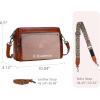 imageIswee Leather Crossbody Purses for Women Shoulder Handbags with Pockets Satchel Purse Stylish Cross Body Bag for TravelBrown