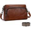 imageIswee Leather Crossbody Purses for Women Shoulder Handbags with Pockets Satchel Purse Stylish Cross Body Bag for TravelCoffee