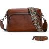 imageIswee Leather Crossbody Purses for Women Shoulder Handbags with Pockets Satchel Purse Stylish Cross Body Bag for TravelCoffee