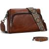 imageIswee Leather Crossbody Purses for Women Shoulder Handbags with Pockets Satchel Purse Stylish Cross Body Bag for TravelCoffee