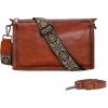 imageIswee Leather Bag Crossbody Bag for Woman Purses and Handbag Shoulder Bags Medium Pocketbooks Detachable Long Straps SatchelBrown