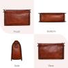 imageIswee Leather Bag Crossbody Bag for Woman Purses and Handbag Shoulder Bags Medium Pocketbooks Detachable Long Straps SatchelBrown