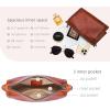 imageIswee Leather Bag Crossbody Bag for Woman Purses and Handbag Shoulder Bags Medium Pocketbooks Detachable Long Straps SatchelBrown