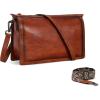 imageIswee Leather Bag Crossbody Bag for Woman Purses and Handbag Shoulder Bags Medium Pocketbooks Detachable Long Straps SatchelBrown