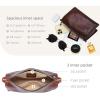imageIswee Leather Bag Crossbody Bag for Woman Purses and Handbag Shoulder Bags Medium Pocketbooks Detachable Long Straps SatchelCoffee