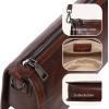 imageIswee Leather Bag Crossbody Bag for Woman Purses and Handbag Shoulder Bags Medium Pocketbooks Detachable Long Straps SatchelCoffee