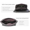 imageIswee Leather Crossbody Bags for Women Multi Pockets Medium Shoulder Bag Lightweight Functional Travel PurseBlack