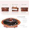 imageIswee Soft Leather Crossbody Bags for Women Shoulder Handbags Multi Pocket Travel Purse with Adjustable Strap Medium SizeBrown