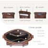 imageIswee Soft Leather Crossbody Bags for Women Shoulder Handbags Multi Pocket Travel Purse with Adjustable Strap Medium SizeCoffee