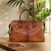 imageIswee Genuine Leather Satchel Tote Bag Top Handle Handbag Designer Shoulder Bag Large Capacity Cross Body BagLight Brown