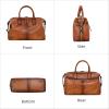 imageIswee Genuine Leather Satchel Tote Bag Top Handle Handbag Designer Shoulder Bag Large Capacity Cross Body BagLight Brown
