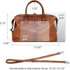 imageIswee Genuine Leather Satchel Tote Bag Top Handle Handbag Designer Shoulder Bag Large Capacity Cross Body BagLight Brown