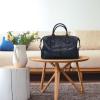 imageIswee Genuine Leather Satchel Tote Bag Top Handle Handbag Designer Shoulder Bag Large Capacity Cross Body BagNavy Blue