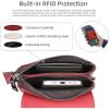 imageIswee Leather Crossbody Bags for Women RFID Blocking Cell Phone Purse Small AntiTheft Zippered with Card slotsWine