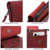 imageIswee Leather Crossbody Bags for Women RFID Blocking Cell Phone Purse Small AntiTheft Zippered with Card slotsWine