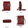 imageIswee Leather Crossbody Bags for Women RFID Blocking Cell Phone Purse Small AntiTheft Zippered with Card slotsWine