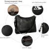 imageIswee Leather Crossbody Bags for Women Shoulder Purse Medium Hobo Genuine Leather Satchel Purses and HandbagsBlack
