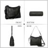 imageIswee Leather Crossbody Bags for Women Shoulder Purse Medium Hobo Genuine Leather Satchel Purses and HandbagsBlack