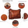 imageIswee Leather Crossbody Bags for Women Shoulder Purse Medium Hobo Genuine Leather Satchel Purses and HandbagsBrown
