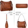 imageIswee Leather Crossbody Bags for Women Shoulder Purse Medium Hobo Genuine Leather Satchel Purses and HandbagsLight Brown