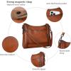imageIswee Leather Crossbody Bags for Women Shoulder Purse Medium Hobo Genuine Leather Satchel Purses and HandbagsLight Brown