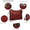 imageIswee Leather Crossbody Bags for Women Shoulder Purse Medium Hobo Genuine Leather Satchel Purses and HandbagsWine