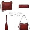 imageIswee Leather Crossbody Bags for Women Shoulder Purse Medium Hobo Genuine Leather Satchel Purses and HandbagsWine