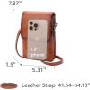 imageIswee Leather Crossbody Bags for Women RFID Blocking Cell Phone Purse Small AntiTheft Zippered with Card slotsLight Brown