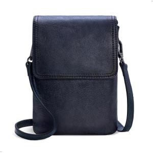 imageIswee Leather Crossbody Bags for Women RFID Blocking Cell Phone Purse Small AntiTheft Zippered with Card slotsNavy Blue