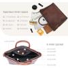 imageIswee Retro Leather Purse Tote Bag for Women Crossbody Purse and Handbags Shoulder Bags Large Top Handle Satchel BagsCoffee