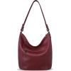 image:imageIswee Hobo Bags for Women Shoulder Handbags Leather Tote Bag and Purses Cross Body Pocketbooks Everyday Work Bag  Leather and Purses Pocketbooks Everyday Work BagWine