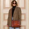 image:imageIswee Leather Crossbody Bags for Women Shoulder Purse Medium Hobo Genuine Leather Satchel Purses and HandbagsPink