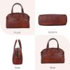 image:imageIswee Soft Leather Crossbody Bags for Women Shoulder Handbags Medium Size Satchel Travel Purse with Two Adjustable StrapBrown
