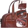 image:imageIswee Soft Leather Crossbody Bags for Women Shoulder Handbags Medium Size Satchel Travel Purse with Two Adjustable StrapBrown